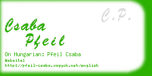 csaba pfeil business card